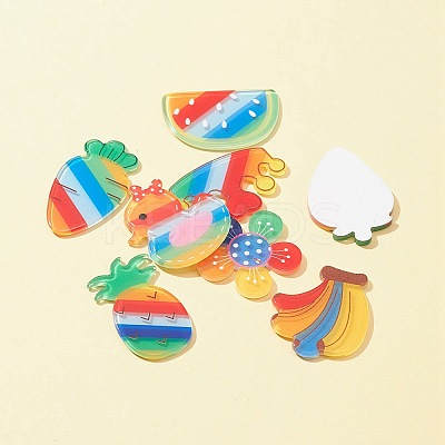 16Pcs 8 Style Acrylic Cabochons MACR-FS0001-46-1