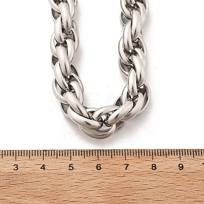 304 Stainless Steel Rope Chain Necklaces for Women Men NJEW-A033-04B-P-1