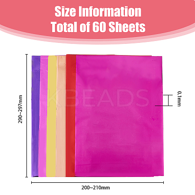 60Pcs 6 Colors A4 Hot Foil Stamping Paper DIY-FH0006-18-1