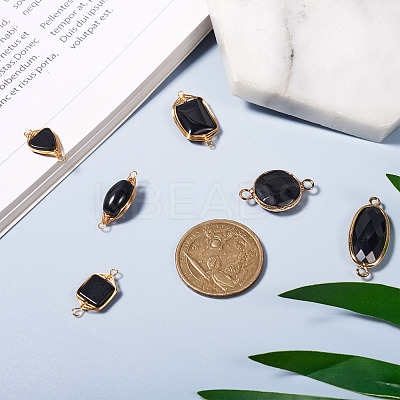 6Pcs 6 Style Natural Agate Links Connectors G-MP0001-03-1