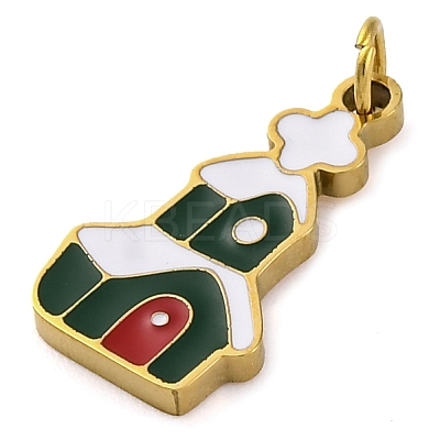 Christmas Theme Ion Plating(IP) 304 Stainless Steel Enamel Pendants STAS-Z104-01G-06-1