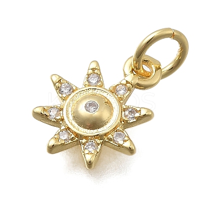 Brass Micro Pave Cubic Zirconia Charms KK-D431-020A-G-1