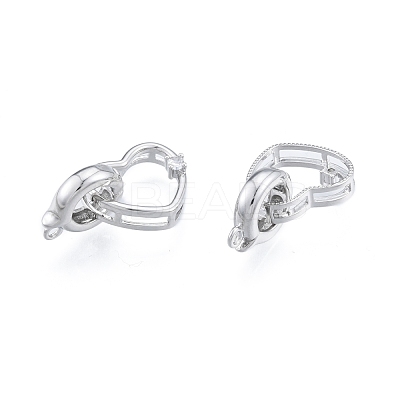 Brass Pave Clear Cubic Zirconia Fold Over Clasps KK-A165-02P-1