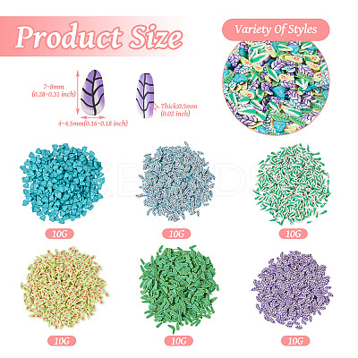 60G 6 Style Handmade Polymer Clay Cabochons PORC-TA0001-08B-1