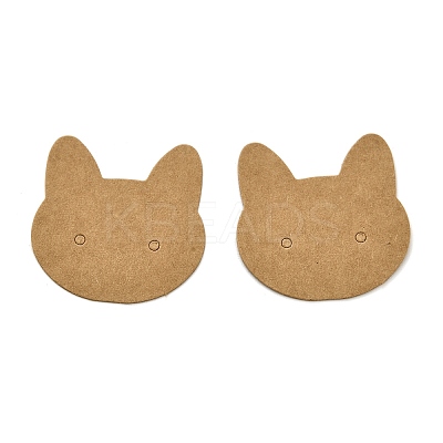 100Pcs Cat Shaped Kraft Paper Earring Display Cards EDIS-M004-01A-1