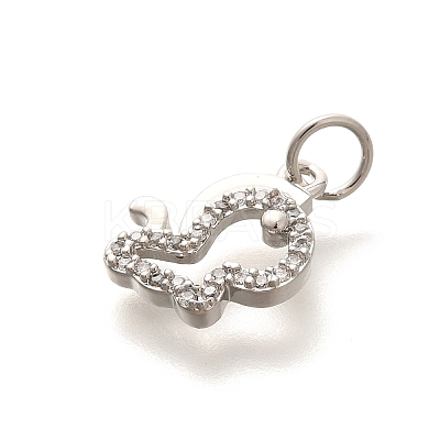 Rack Plating Brass Micro Pave Cubic Zirconia Pendants KK-H508-28P-08-1
