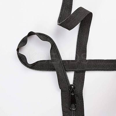 Nylon Closed-end Zipper and Zinc Alloy Zipper Sliders Zipper Head DIY-BC0011-64-1