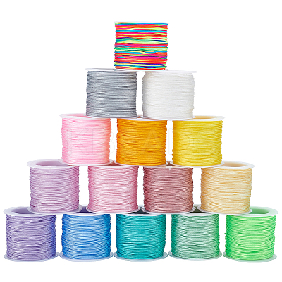 15 Rolls 15 Colors Chinlon Thread OCOR-WR0001-39-1