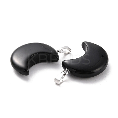 Natural Obsidian Pendants G-Z022-02L-1