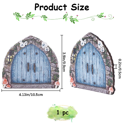 Wooden Fairy Door Sculpture DIY-WH0430-364-1