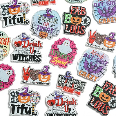 18Pcs 9 Styles Printed Acrylic Pendants OACR-FS0001-74-1