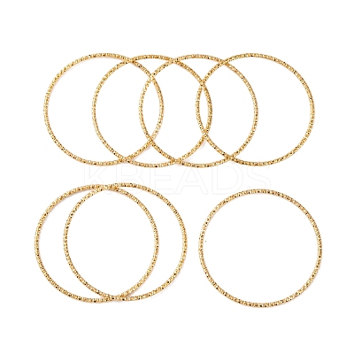 7Pcs PVD Vacuum Plating 304 Stainless Steel Textured Bangles Set for Women BJEW-A011-12D-G-1
