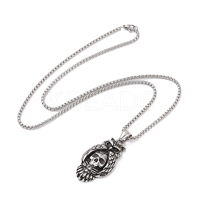 Non-Tarnish 201 Stainless Steel Pendant Necklaces NJEW-C034-38P-1