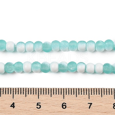 Frosted Crackle Glass Beads Strands GLAA-U001-4mm-M02-1