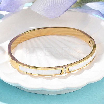 304 Stainless Steel Rhinestone Bangles for Women BJEW-Z092-07G-1