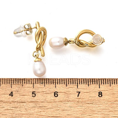 304 Stainless Steel knot Stud Earrings EJEW-C133-02G-1