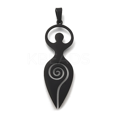 Ion Plating(IP) 304 Stainless Steel Pendants STAS-O005-06B-1