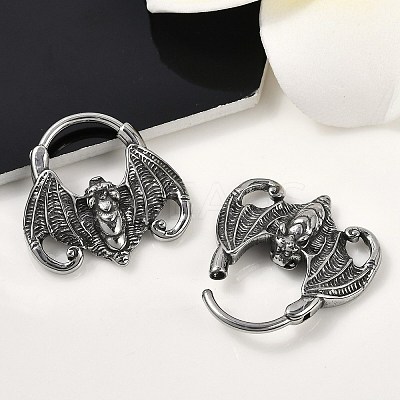 Bat 316 Surgical Stainless Steel Hoop Earrings EJEW-G416-31AS-1