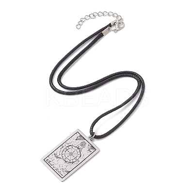 Tarot Card 201 Stainless Steel Pendant Necklaces NJEW-JN04496-05-1