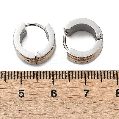 304 Stainless Steel Polishing Effect Hoop Earrings EJEW-M001-36GP-A-1