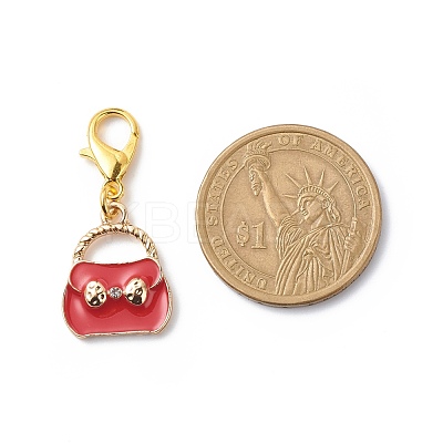 Valentine's Day Theme Alloy Enamel Pendant Decoration HJEW-JM00755-1