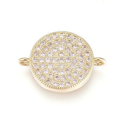 Brass Micro Pave Cubic Zirconia Links ZIRC-L078-032G-NR-1