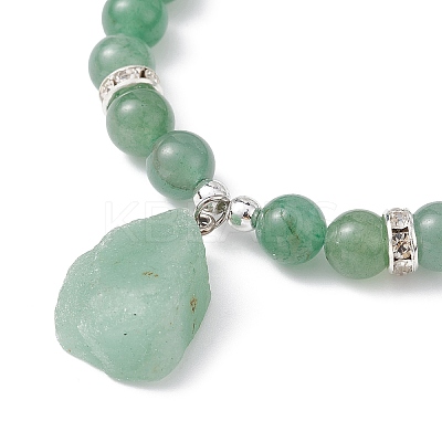 Natural Green Aventurine & Synthetic Hematite Beaded Stretch Bracelet BJEW-JB09760-02-1