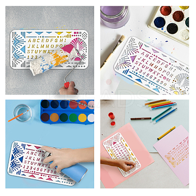 PET Hollow Out Drawing Painting Stencils DIY-WH0626-011-1