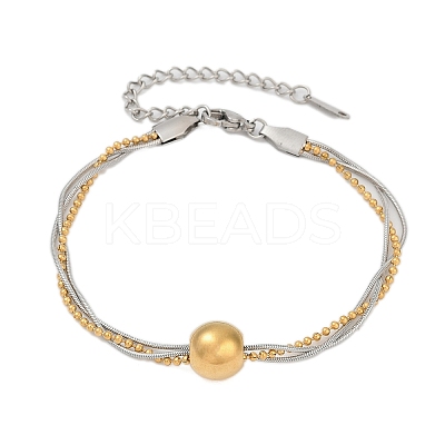 304 Stainless Steel Multi-strand Bracelets BJEW-Z108-05GP-1