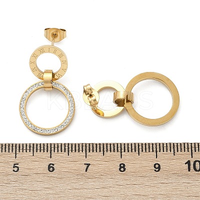 304 Stainless Steel Polymer Clay Ring Stud Earrings EJEW-V004-04G-1
