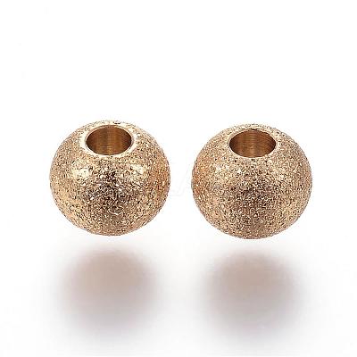 Ion Plating(IP) 304 Stainless Steel Textured Beads STAS-P108-06G-1