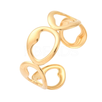304 Stainless Steel Cuff Bangles for Women LS-BJEW-D306-07G-1