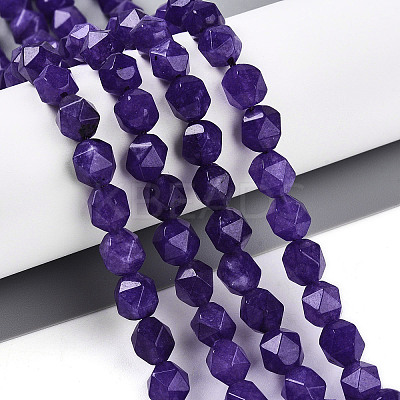 Dyed Natural White Jade Beads Strands G-T139-8mm-46M-1