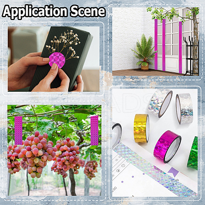 50M Laser Shining Bopp Plastic Scrapbook Decorative Adhesive Tapes AJEW-WH20002-57A-02-1