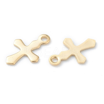 304 Stainless Steel Tiny Cross Charms STAS-H149-01G-1