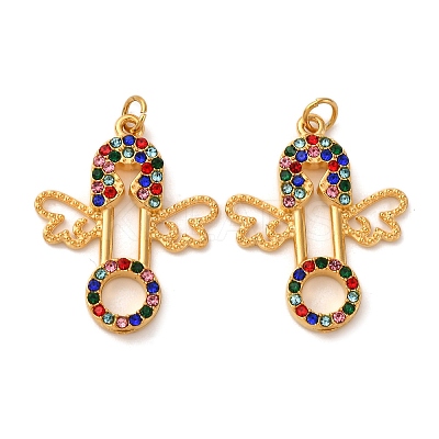 304 Stainless Steel Rhinestone Pendants STAS-U061-17G-1