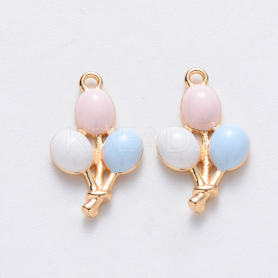 Brass Enamel Charms X-KK-T049-040G-NF-1