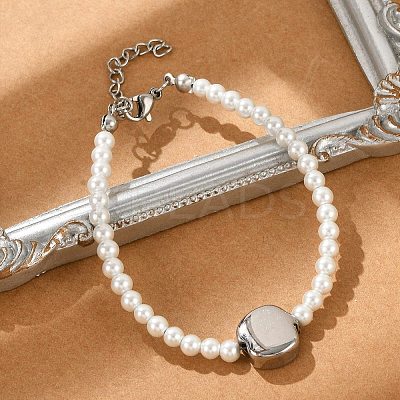 Plastic Imitation Pearl Beads Bracelets for Women BJEW-M056-12P-1