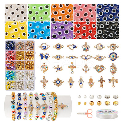 DIY Evil Eye Bracelet Making Kit DIY-TA0004-42-1