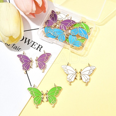 8 Pairs 4 Colors Alloy Enamel Pendants ENAM-FS0002-49-1