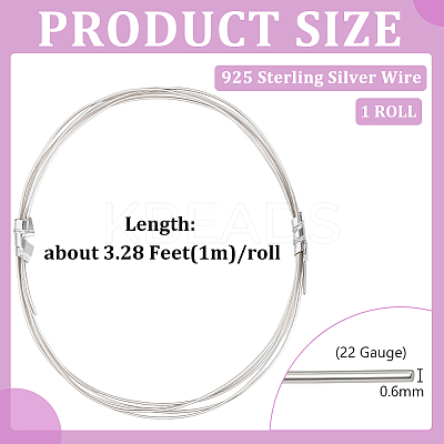 1M 925 Sterling Silver Wire STER-BC0003-01A-P-1