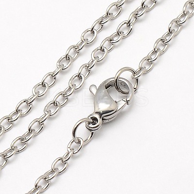 Tarnish Resistant Trendy Unisex 304 Stainless Steel Cable Chain Necklaces X-NJEW-M057-B-01-1