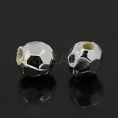 Plating Plastic Acrylic Faceted Round Beads PACR-L002-8mm-S-1