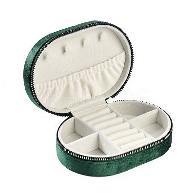 Italian Velvet Double Layers Jewelry Set Storage Zipper Boxes CON-G023-10E-1