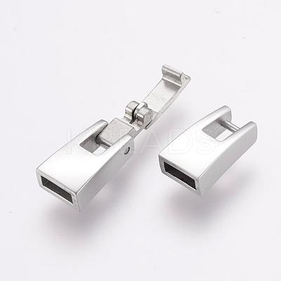 Tarnish Resistant 304 Stainless Steel Fold Over Clasps STAS-F122-48P-1