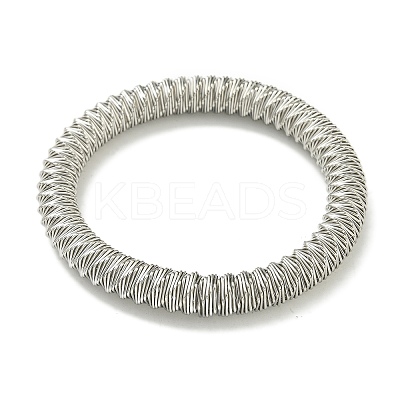 Non-Tarnish Adjustable 304 Stainless Steel Twist Spring Wire Bracelets BJEW-H617-12P-1
