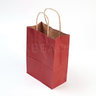 Pure Color Kraft Paper Bags AJEW-G019-09A-1