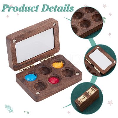 Wood Watercolor Paints Tins Box AJEW-WH0542-84B-1