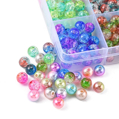 360Pcs 12 Style Rainbow ABS Plastic Imitation Pearl Beads OACR-YW0001-02-1