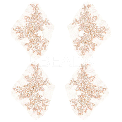 Flower Shape Polyester Embroidery Sew on Flower Appliques DIY-WH20032-60A-1